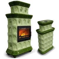 КимрПечь Истра центральный двухъярусный Олива (комплектация: Облицовка для топок Ладья-600, Antek)