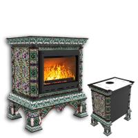 КимрПечь Изразцовая печь Кострома пристенный Апрель (топка: Ладья-600) (топка: Ладья-600)