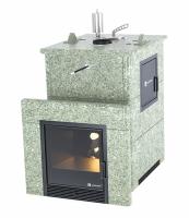 Печь для бани ИзиСтим Анапа М2 в полноценном кожухе Жадеит