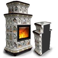 КимрПечь Керамическая печь Истра пристенный двухъярусный Звери (комплектация: Астов-МЛ700)