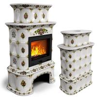 КимрПечь Прованс с дровником центральный двухъярусный Лето (топка: Ладья-600)