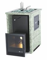 Печь для бани ИзиСтим Анапа М2 в трехстороннем кожухе Жадеит с открытым верхом