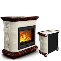 КимрПечь Прованс пристенный Шоколад. Камин для дома (топка: Ладья-600) (топка: Ладья-600)