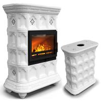 КимрПечь Истра центральный Белый (комплектация: Облицовка для топок Ладья-600, Antek)