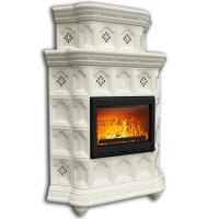 КимрПечь Керамическая печь Истра угловой двухъярусный Ваниль (комплектация: Ладья-600)