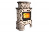 Камин КимрПечь Прованс с дровником пристенный двухъярусный Зима в лесу