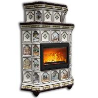 КимрПечь Истра угловой двухъярусный Звери (комплектация: Облицовка для топок Ладья-600, Antek)