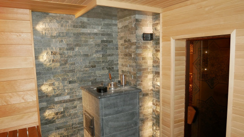 Печь для бани ИзиСтим Анапа в полноценном кожухе Змеевик