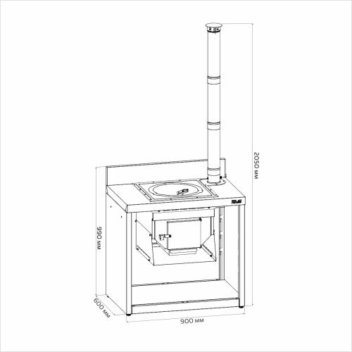 Печь под казан Helios SMART-900 (HS-KU02-P900-01)