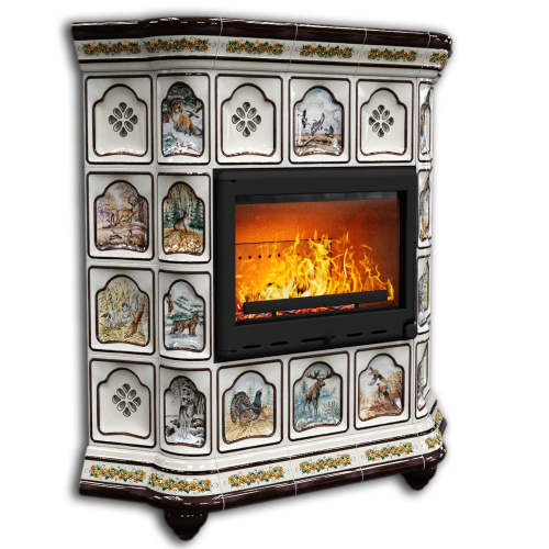 КимрПечь Истра угловой Звери (комплектация: Ладья-600)