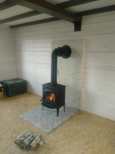 Комплект КПД ЧЁРНЫЙ Ф120 для подключения печи-камина в стену 