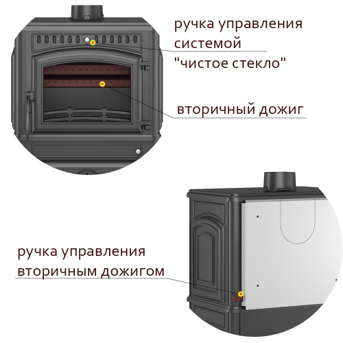 Печь-камин Везувий LV-12 "Антрацит"