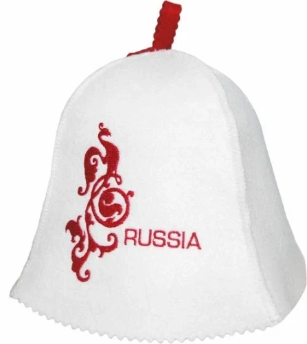 Шапка Рушер Russia ПЭ белая