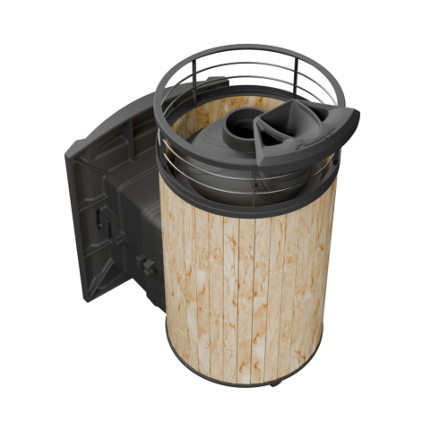 Печь банная «Атмосфера L» ламель+сетка с газовой горелкой ПроМеталл