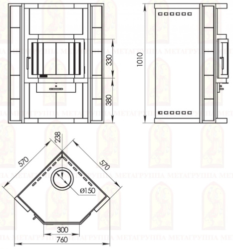 Печь-камин Мета-Бел Амур 9