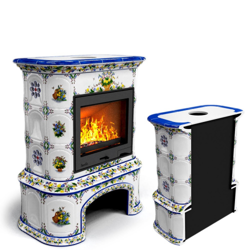 КимрПечь Прованс с дровником пристенный Луг (топка: Ладья-600)