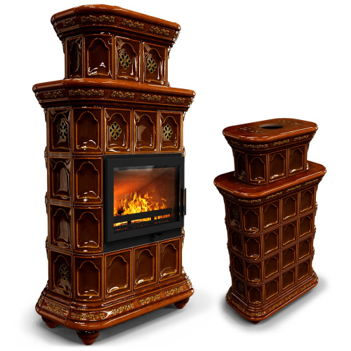 КимрПечь Истра центральный двухъярусный Каштан (комплектация: Ладья-700)