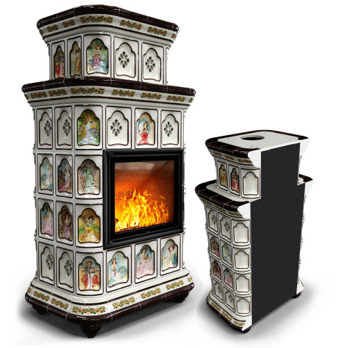 КимрПечь Керамическая печь Истра пристенный двухъярусный Муха (комплектация: Астов-МЛ700)