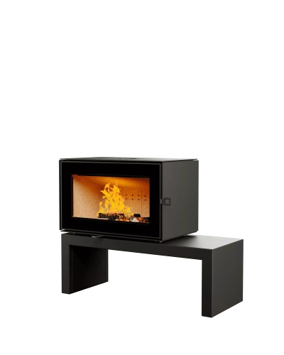 Печь-камин (ASTOV) Астов Куб 800 на подиуме