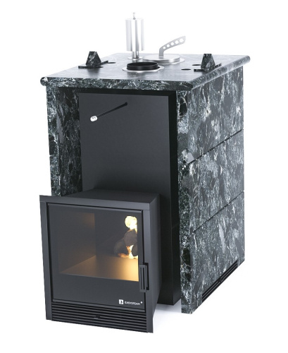 Печь для бани ИзиСтим Анапа в трехстороннем кожухе Пироксенит