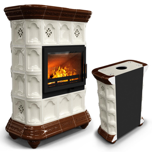 КимрПечь Истра пристенный Шоколад (комплектация: Ладья-700)