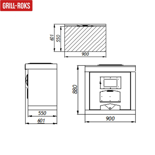 Уличная кухня Grill-Roks Stella XL жаровня + стол + печь под казан