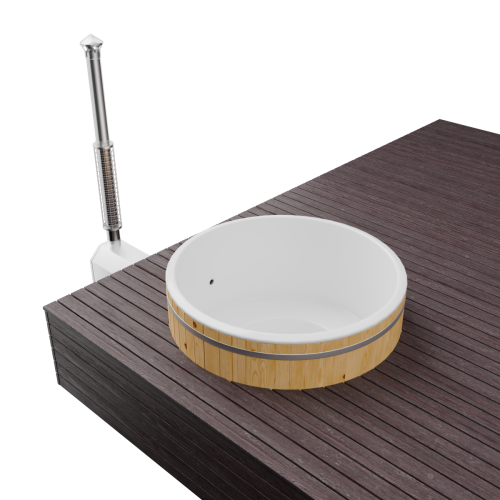 Купель BONDARSPA встраиваемая в террасу. Не полное погружение.