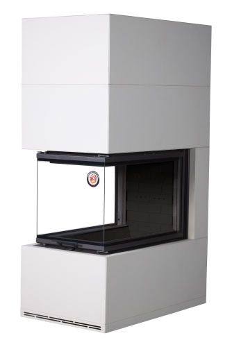 Камин РОДОС  900 СЛОНОВАЯ КОСТЬ, шамот белый, шамот черный Экокамин