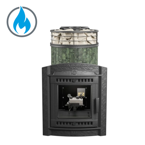 Печь банная «Атмосфера L» ламель+сетка с газовой горелкой ПроМеталл