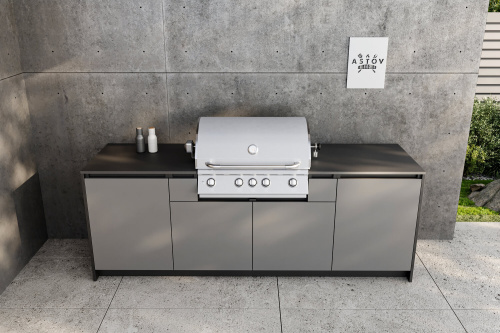 Кухня ASTOV BBQ № 6 (ширина 2440 мм)