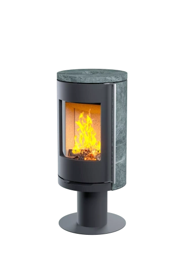 Печь-камин Астов R1.0 N К (с каменными панелями и круглой задней стенкой)