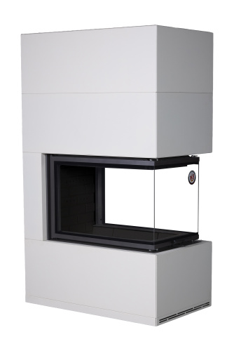 Камин РОДОС  900 СЛОНОВАЯ КОСТЬ, шамот белый, шамот черный Экокамин