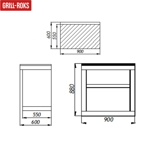 Уличная кухня Grill-Roks Stella XL жаровня + стол + печь под казан