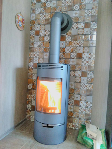 Комплект КПД ЧЁРНЫЙ Ф150 для подключения печи-камина в стену 