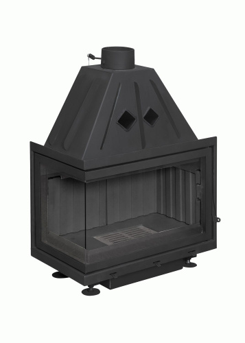 Топка Экокамин Альфа 700 LB два стекла левая черный шамот